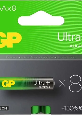 Батарея GP Ultra Plus Alkaline 24AUPA21-2CRB8 AAA (8шт) блистер