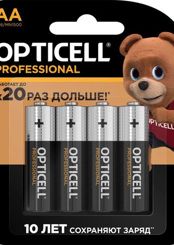 Батарея Opticell Professional LR6 AA (4шт) блистер