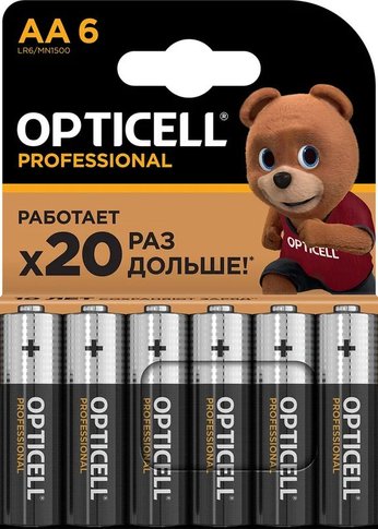 Батарея Opticell Professional LR6 AA (6шт) блистер