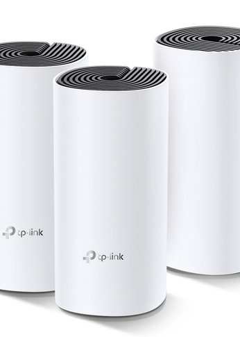 Бесшовный Mesh роутер TP-Link Deco M4 (DECO M4(3-PACK)) AC1200 10/100/1000BASE-TX белый (упак.:3шт)