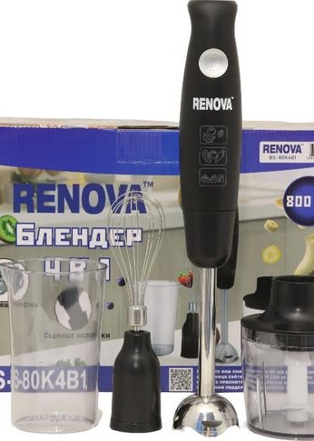 Блендер погружной Renova BS-80K4B1 800Вт черный