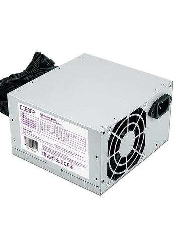 Блок питания 400W ATX CBR 8см fan, 20+4pin/1*4pin/1*IDE/2*SATA, кабель питания 1.2м [PSU-ATX400-08EC]