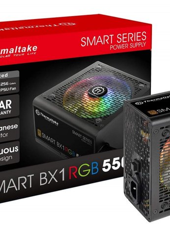 Блок питания 550W ATX Thermaltake Smart BX1 RGB 80+ bronze (24+4+4pin) APFC 120mm fan color LED 6xSATA RTL