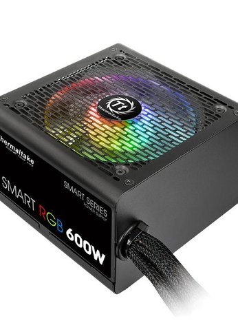 Блок питания 600W ATX Thermaltake Smart RGB 600 80+ (24+4+4pin) APFC 120mm fan color LED 6xSATA RTL