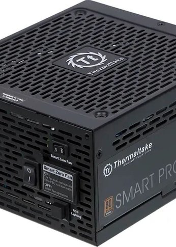 Блок питания 750W ATX Thermaltake SMART PRO RGB 80+ bronze (24+4+4pin) APFC 140mm fan color LED 9xSATA Cab Manag RTL