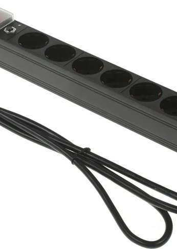 Блок распределения питания Lanmaster TWT-PDU19-16A8P-1.8 гор.размещ. 8xSchuko базовые 16A Schuko 1.8м