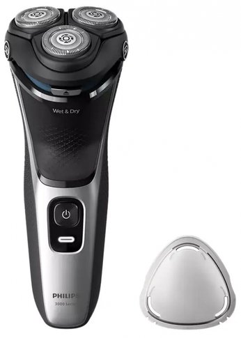 Бритва роторная Philips S3143/00 реж.эл.:3 питан.:элек.сеть/аккум. черный/серебристый