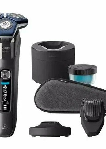 Бритва роторная Philips S7887/58 аккум. черный/синий