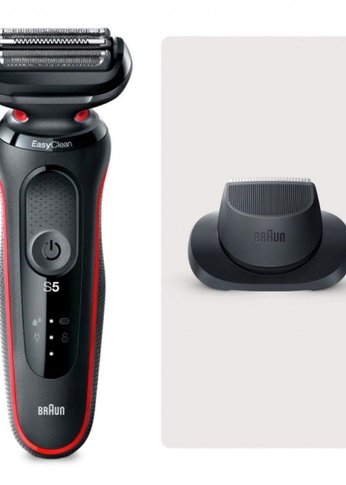 Бритва сеточная Braun Series 5 51-R1200S реж.эл.:3 питан.:аккум. черный/красный