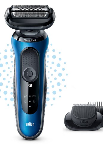 Бритва сеточная Braun Series 6 61-B1500s реж.эл.:3 питан.:аккум. синий/черный