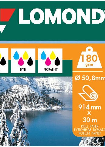 Бумага Lomond 1202092 36"(A0) 914мм-30м/180г/м2/белый матовое для струйной печати втулка:50.8мм (2")