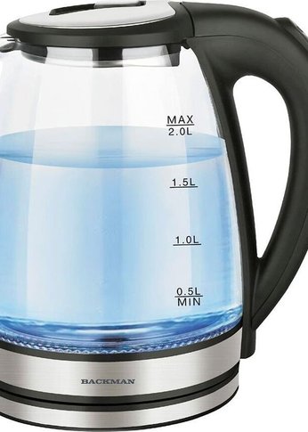 Чайник электрический Backman BM-70005 2л 2200Вт черный (стекло)