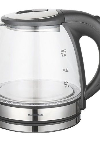 Чайник электрический Backman BM-TEA 724 1.2л 2200Вт серебристый/черный