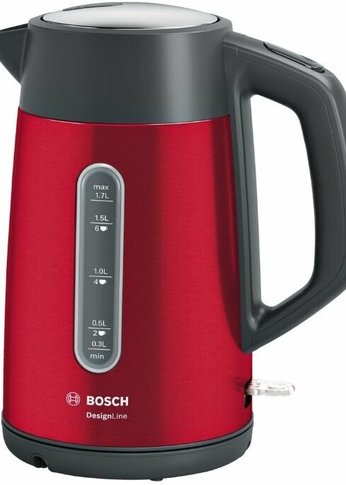 Чайник электрический Bosch TWK4P434 1.7л. красный (корпус: нержавеющая сталь)