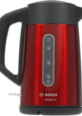 Чайник электрический Bosch TWK4P434 1.7л. красный (корпус: нержавеющая сталь)