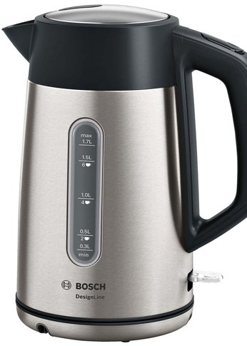 Чайник электрический Bosch TWK4P440 1.7л 2400Вт сталь/черный