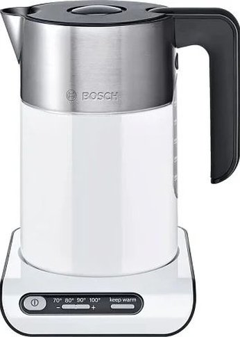 Чайник электрический Bosch TWK8611P 1.5л. 2400Вт белый/серебристый (корпус: нержавеющая сталь)