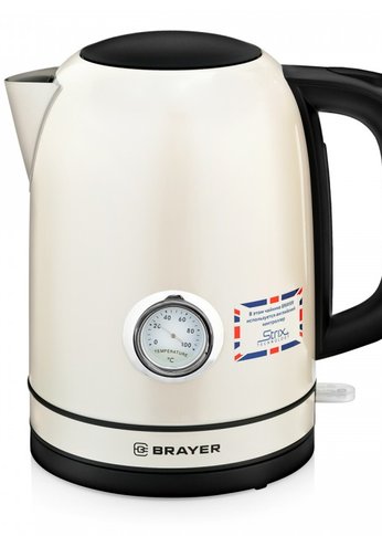 Чайник электрический Brayer BR1005YE 1.7л 2200Вт бежевый