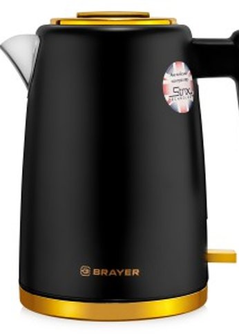 Чайник электрический Brayer BR1017 1.7л 2200Вт черный/желтый