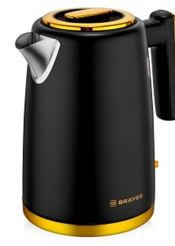 Чайник электрический Brayer BR1017 1.7л 2200Вт черный/желтый