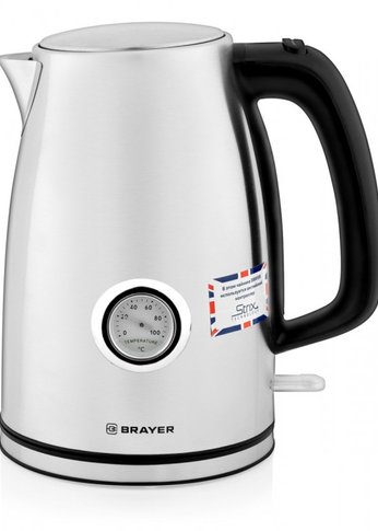 Чайник электрический Brayer BR1022 1.7л 2200Вт серебристый