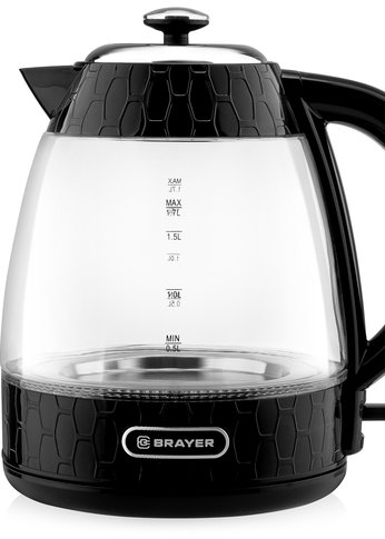 Чайник электрический Brayer BR1047 1.7л 2200 Вт стекло/черный