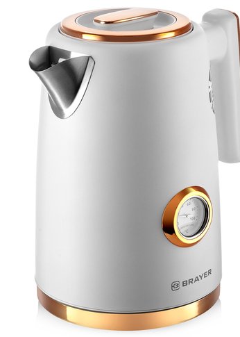 Чайник электрический Brayer BR1055 1.7л 2200Вт белый/золотистый