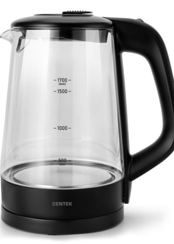 Чайник электрический Centek CT-0004 1.7л 2200Вт черный (стекло)
