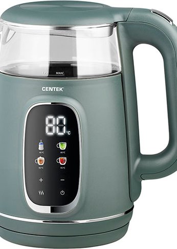 Чайник электрический Centek CT-0052 1.7л 2200Вт зеленый (стекло)