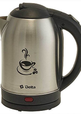 Чайник электрический Delta DL-1333 Coffee time 2л 1500Вт стальной/черный