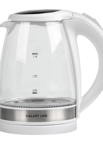 Чайник электрический Galaxy LINE GL0560 стекло/белый 1,7л 2200Вт