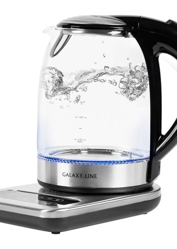 Чайник электрический Galaxy LINE GL0593 стекло/серый 1,7л 2200Вт
