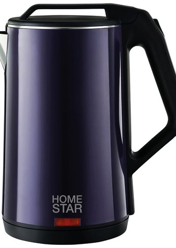 Чайник электрический Homestar HS-1036 1,8л, нержавейка+пластик, фиолетовый, двойной корпус