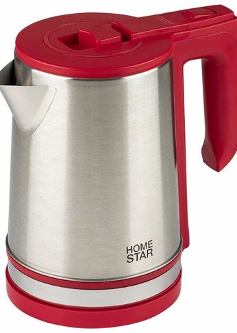 Чайник электрический Homestar HS-1039 (1,8 л) стальной, вишнёвый (105219)