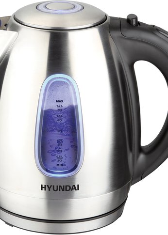 Чайник электрический Hyundai HYK-S2402 1.7л. 2200Вт серебристый матовый/черный (корпус: нержавеющая сталь)