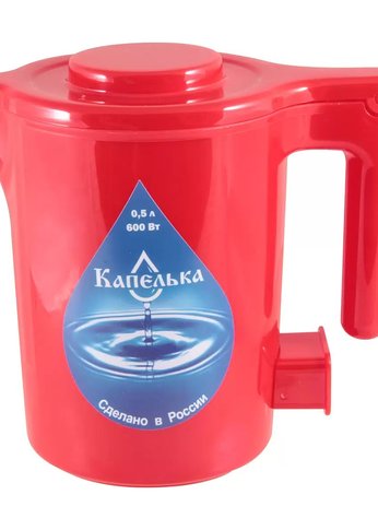 Чайник электрический Капелька, 0,5л., 600Вт, красный