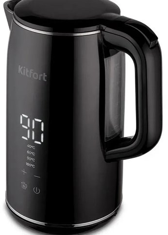 Чайник электрический Kitfort КТ-6131 1.7л. 2200Вт черный корпус: металл/пластик
