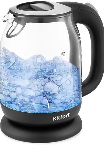 Чайник электрический Kitfort КТ-654-5 1.7л. 2200Вт черный/серый (корпус: стекло)
