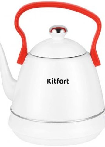 Чайник электрический Kitfort КТ-6793 1л 1500Вт белый/красный (металл)