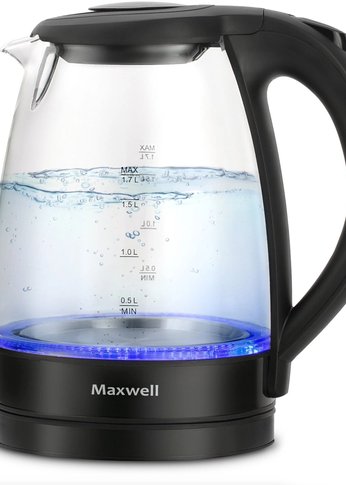 Чайник электрический Maxwell MW-1004 1.7л. 2000Вт белый корпус: пластик/стекло