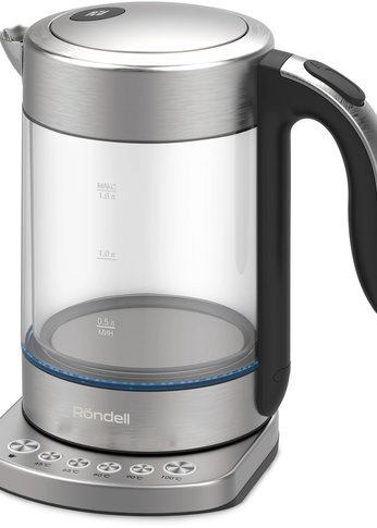Чайник электрический Rondell RDE-WK888 1.6л 2200Вт серебристый (стекло)