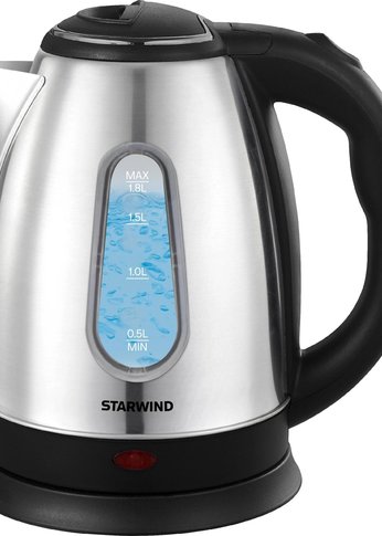Чайник электрический Starwind SKS2100 1.8л 1700Вт черный (металл)