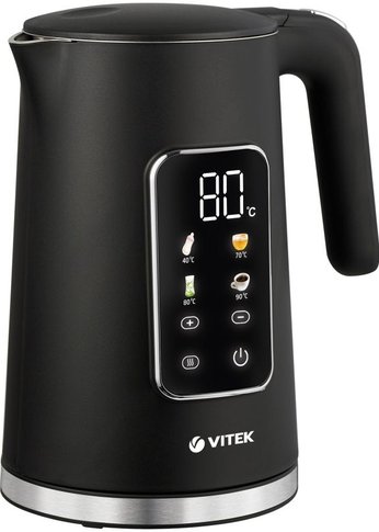 Чайник электрический Vitek VT-1162 1.7л. 2200Вт черный корпус: металл/пластик