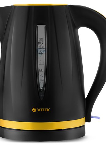 Чайник электрический Vitek VT-1168 BK 1.7л 2200Вт черный/желтый