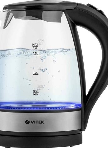 Чайник электрический Vitek VT-7008 (TR) черный/серебристый