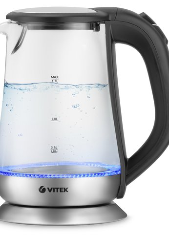 Чайник электрический Vitek VT-7036 (TR) черный/стекло