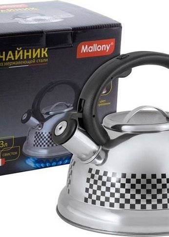 Чайник Mallony из нерж. стали MAL-0417С с рисунком меняющим цвет 3,0л со свистком капсульное дно (002104)