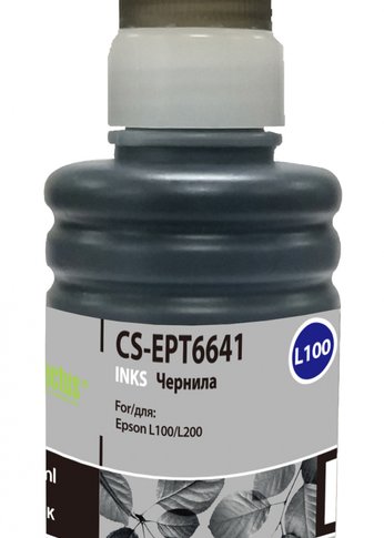 Чернила Cactus CS-EPT6641 T664 черный 100мл для Epson L100/L110/L120/L132/L200/L210/L222/L300/L312/L350/L355/L362/L366/L456/L550/L555/L566/L1300