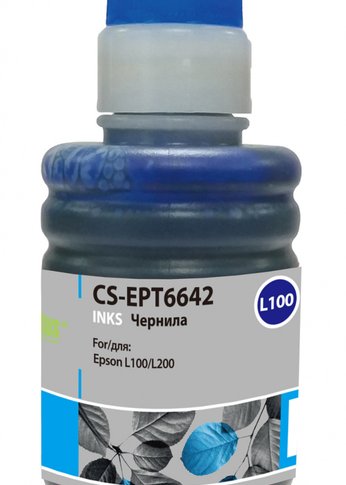 Чернила Cactus CS-EPT6642 T6642 голубой 100мл для Epson L100/L110/L120/L132/L200/L210/L222/L300/L312/L350/L355/L362/L366/L456/L550/L555/L566/L1300