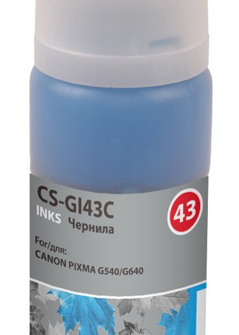 Чернила Cactus CS-GI43C голубой60мл для Canon Pixma G640/540